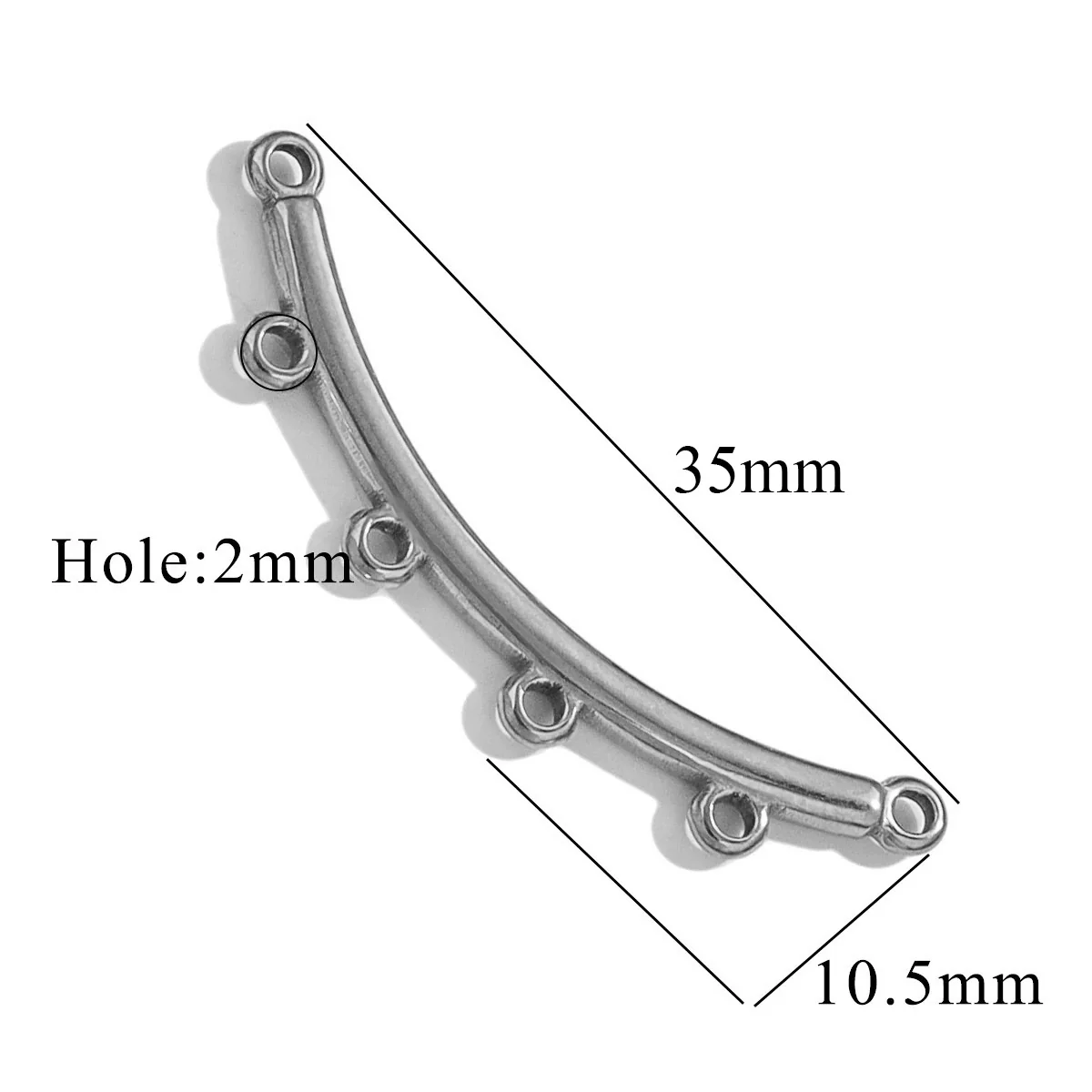 Jewelry Making Supplies Stainless Steel Bohemian Multistrand Porous Curved Connector 18K Electroplated - Image 18