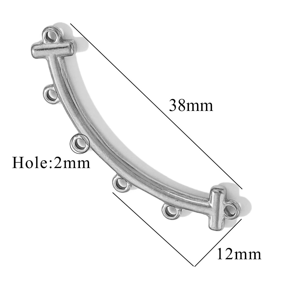 Jewelry Making Supplies Stainless Steel Bohemian Multistrand Porous Curved Connector 18K Electroplated - Image 19