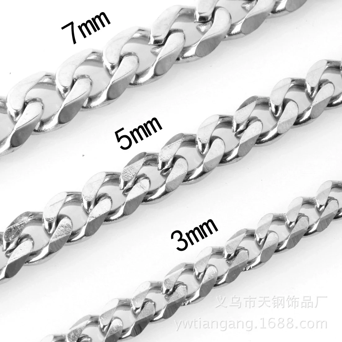 Jewelry Men's Necklace Stainless Steel Chain Titanium Steel Pendant Six Sided Grinding Polishing