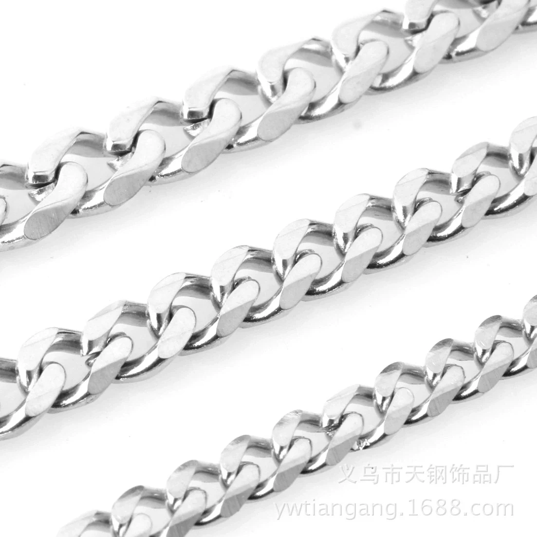 Jewelry Men's Necklace Stainless Steel Chain Titanium Steel Pendant Six Sided Grinding Polishing - Image 2