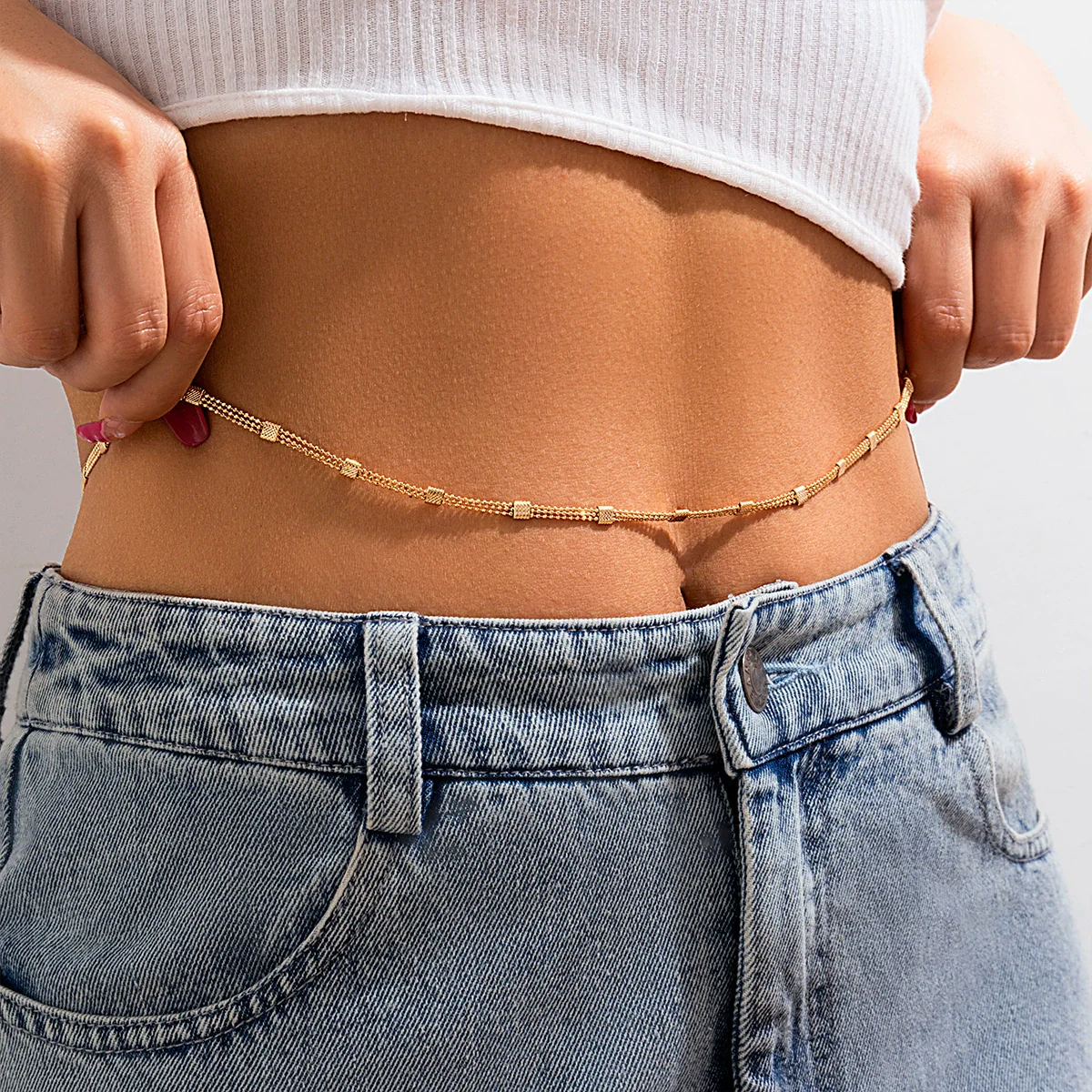 Jewelry Metal Body Chain Geometric Waist Chain For Women