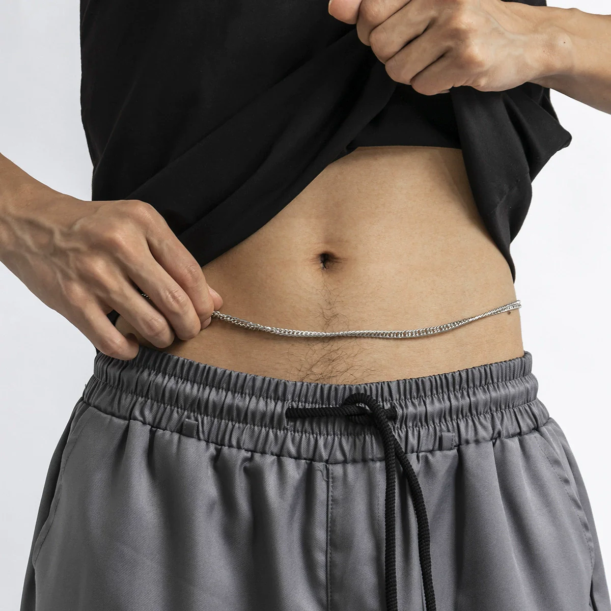 Jewelry Metal Chain Men's Body Chain Waist Chain Punk Exaggerated Simple Single Layer Iron Chain Leisure Style - Image 2