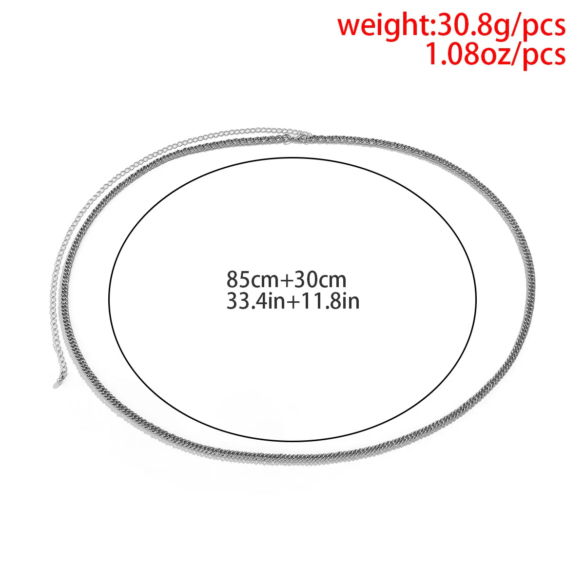 Jewelry Metal Chain Men's Body Chain Waist Chain Punk Exaggerated Simple Single Layer Iron Chain Leisure Style - Image 6