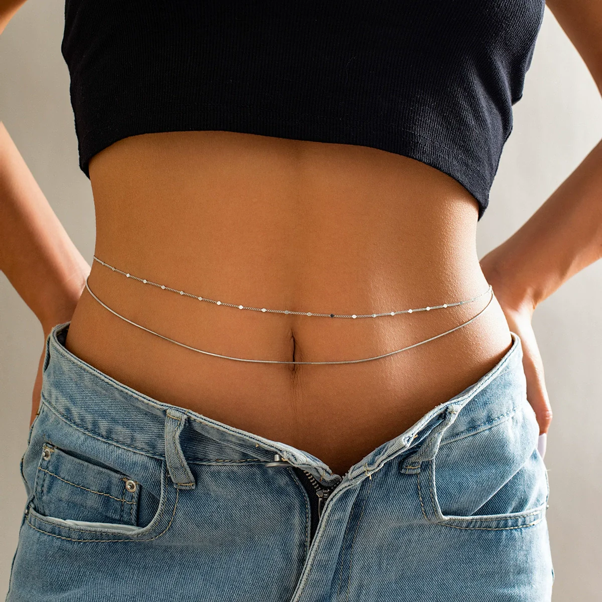 Jewelry Metal Doublelayer Simple Chain Body Chain Waist Chain - Image 9