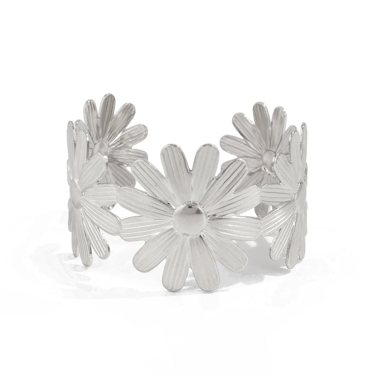 Jewelry Metal Flower Opening Bracelet Iron Electroplating Light Luxury Style - Image 5