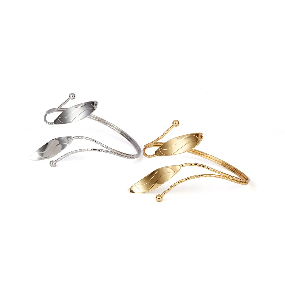 Jewelry Metal Geometric Exaggerated Open Arm Ring Bracelet Electroplated For Women - Image 5
