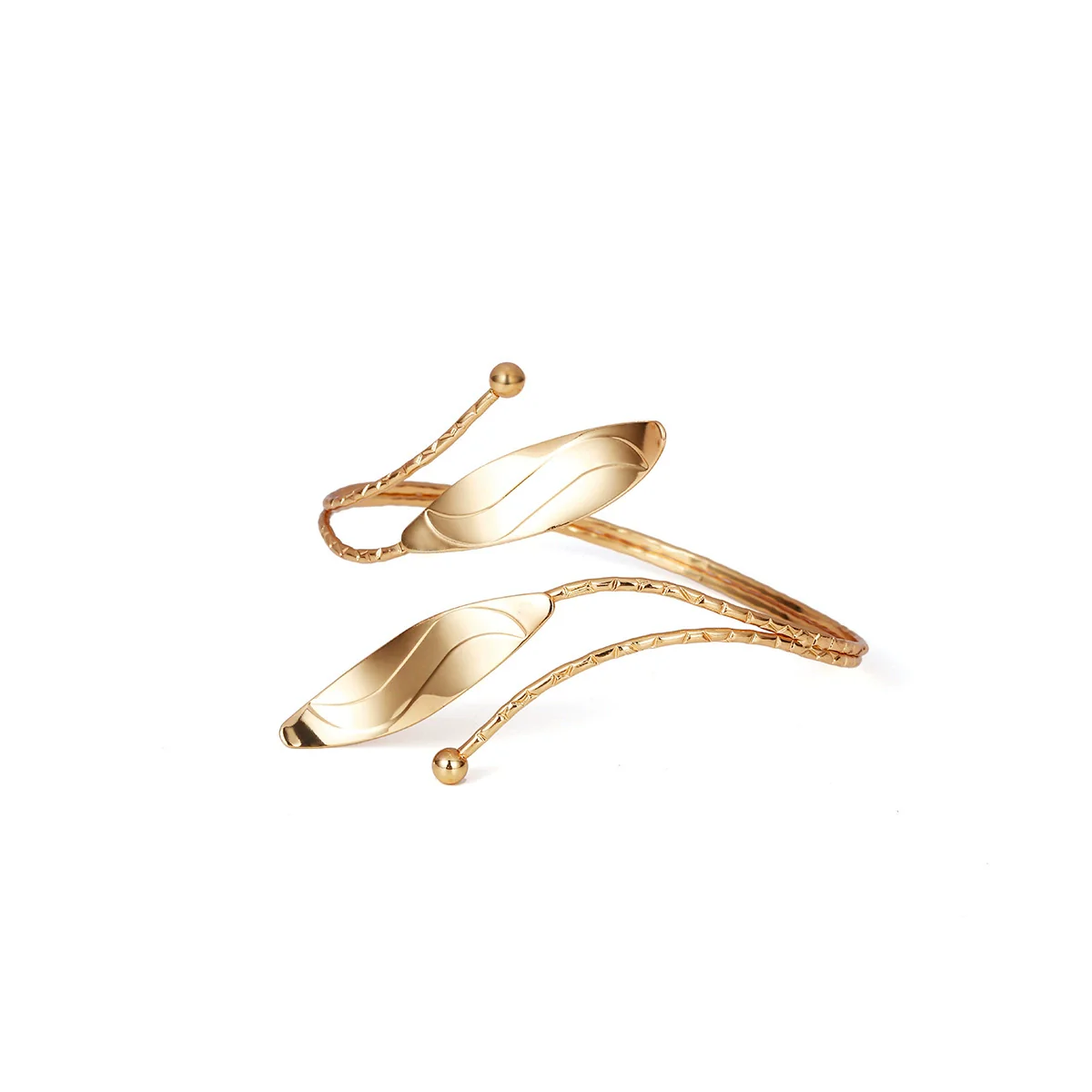 Jewelry Metal Geometric Exaggerated Open Arm Ring Bracelet Electroplated For Women - Image 6