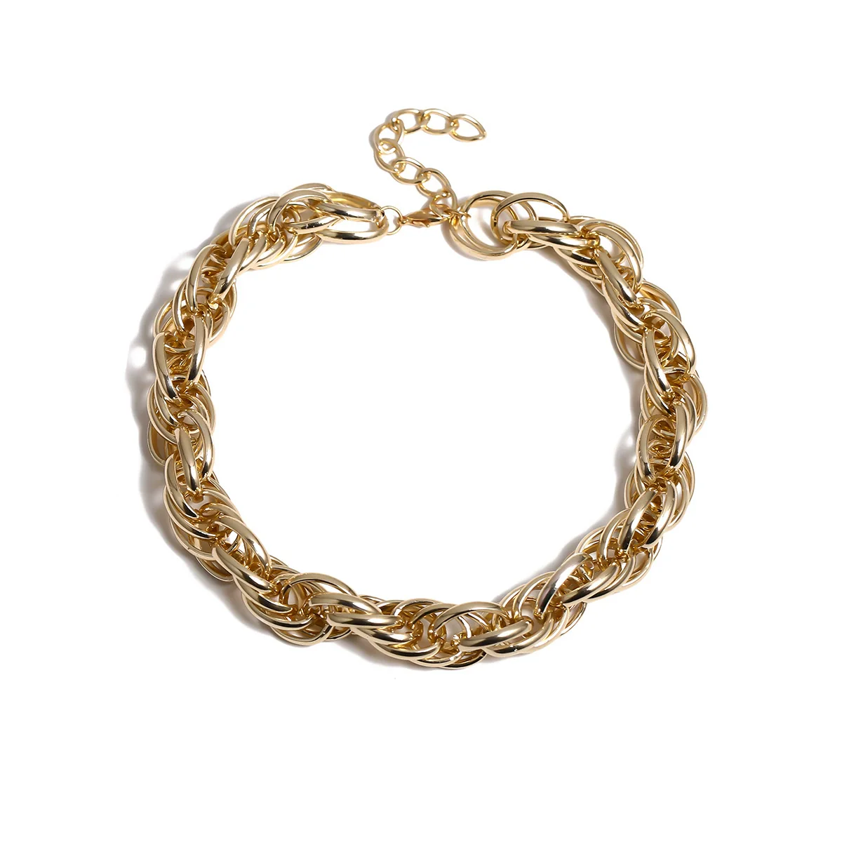 Jewelry Metal Geometric Twist Chain Aluminum Pendant Electroplating Old Money Style Necklace For Women - Image 5