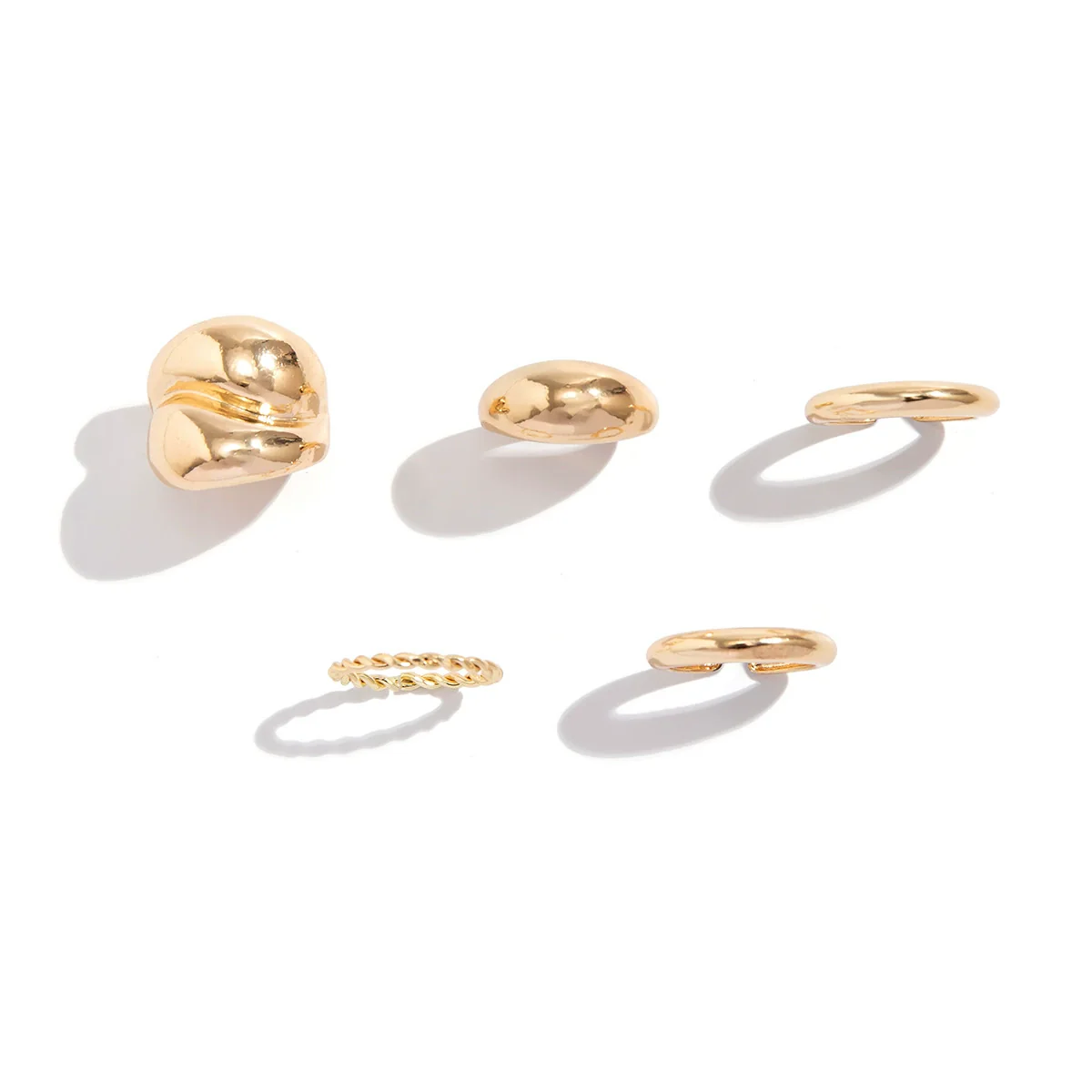 Jewelry Metal Geometric Water Drop Ring Electroplating Women's - Image 4