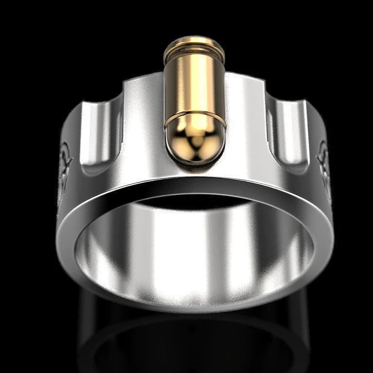 Jewelry Metal Goldplated Geometric Bullet Ring Electroplated For Women And Unisex