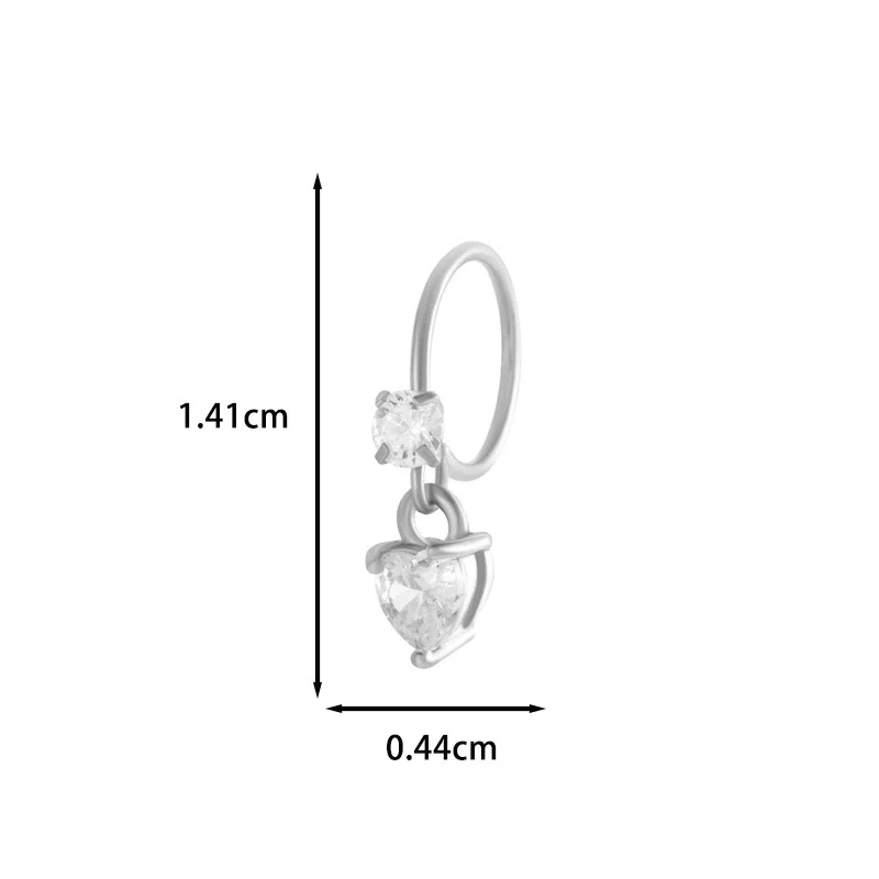 Jewelry Metal Heart Shape Electroplating Pendant Earrings Nose Ring For Women - Image 11