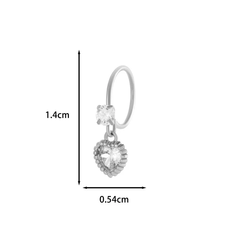 Jewelry Metal Heart Shape Electroplating Pendant Earrings Nose Ring For Women - Image 13