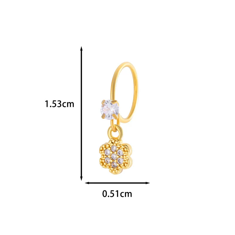 Jewelry Metal Heart Shape Electroplating Pendant Earrings Nose Ring For Women - Image 14