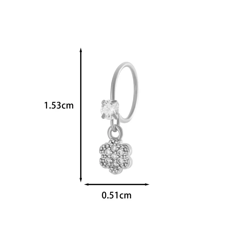 Jewelry Metal Heart Shape Electroplating Pendant Earrings Nose Ring For Women - Image 15