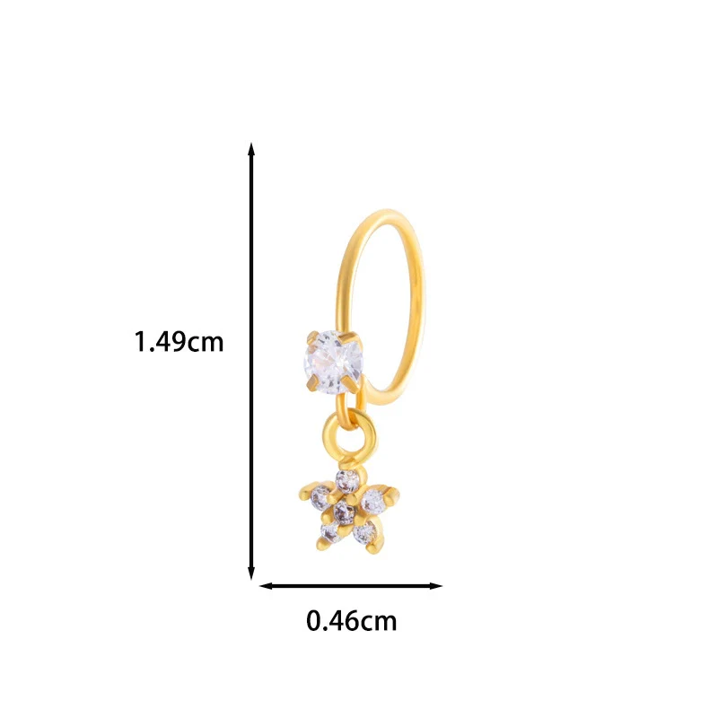 Jewelry Metal Heart Shape Electroplating Pendant Earrings Nose Ring For Women - Image 16