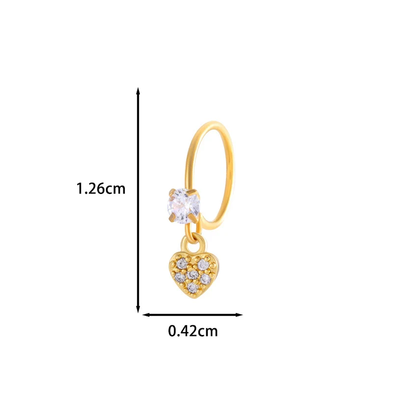 Jewelry Metal Heart Shape Electroplating Pendant Earrings Nose Ring For Women - Image 18