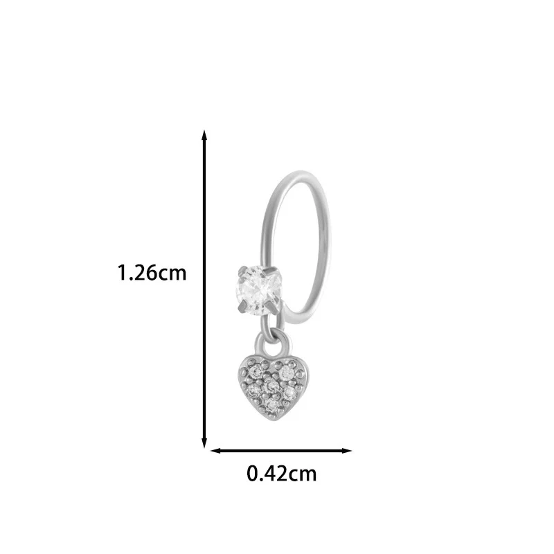 Jewelry Metal Heart Shape Electroplating Pendant Earrings Nose Ring For Women - Image 19