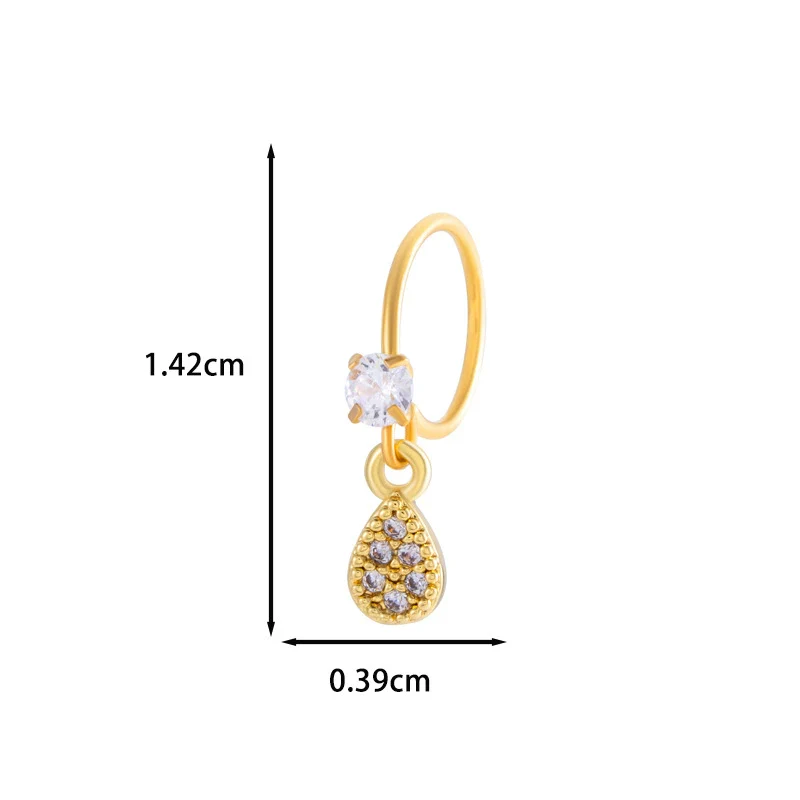 Jewelry Metal Heart Shape Electroplating Pendant Earrings Nose Ring For Women - Image 20