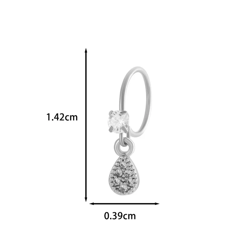 Jewelry Metal Heart Shape Electroplating Pendant Earrings Nose Ring For Women - Image 21