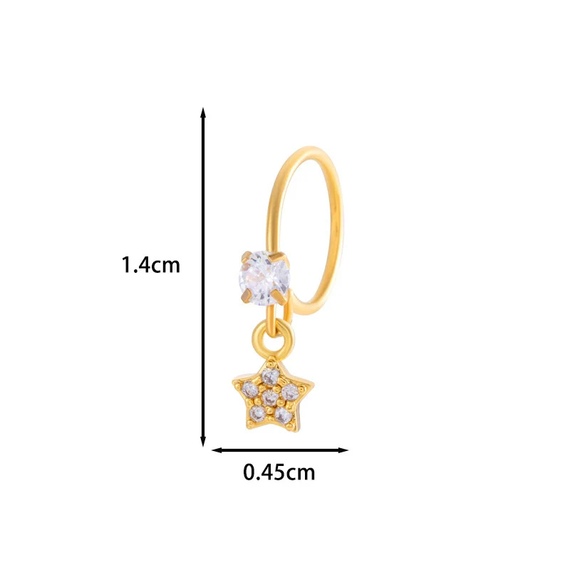 Jewelry Metal Heart Shape Electroplating Pendant Earrings Nose Ring For Women - Image 24
