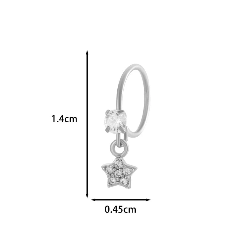 Jewelry Metal Heart Shape Electroplating Pendant Earrings Nose Ring For Women - Image 25