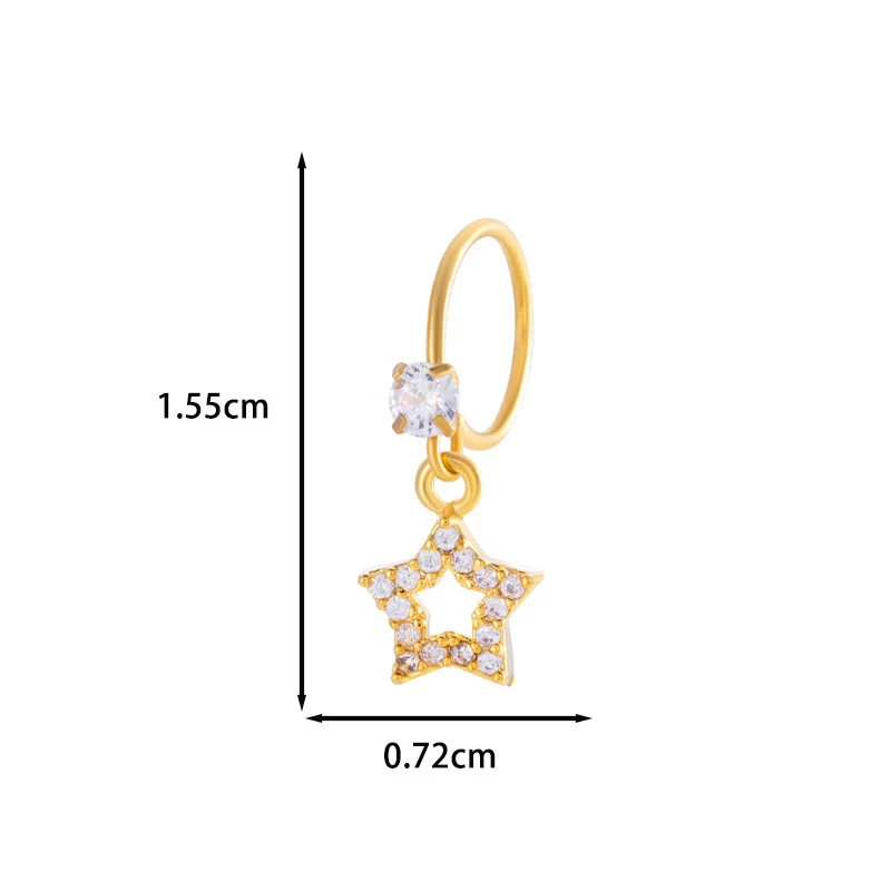 Jewelry Metal Heart Shape Electroplating Pendant Earrings Nose Ring For Women - Image 30