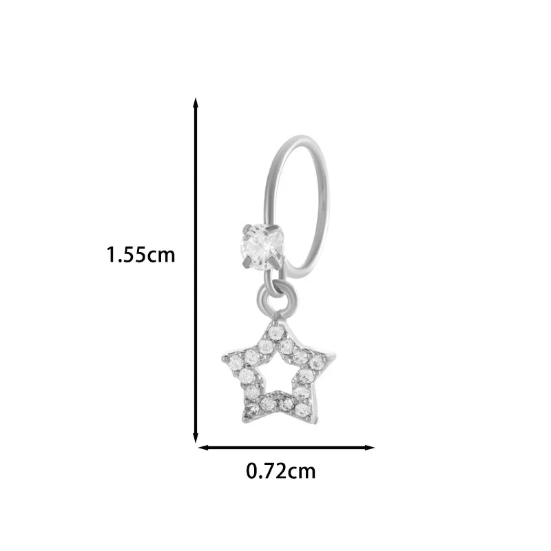 Jewelry Metal Heart Shape Electroplating Pendant Earrings Nose Ring For Women - Image 31