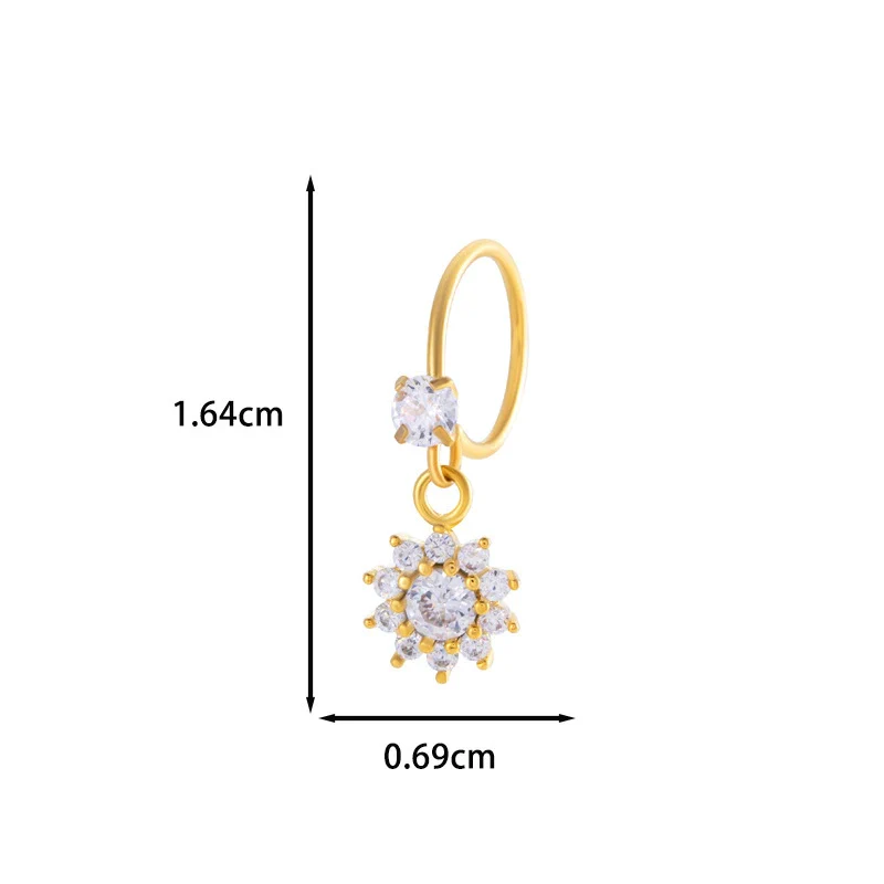 Jewelry Metal Heart Shape Electroplating Pendant Earrings Nose Ring For Women - Image 34