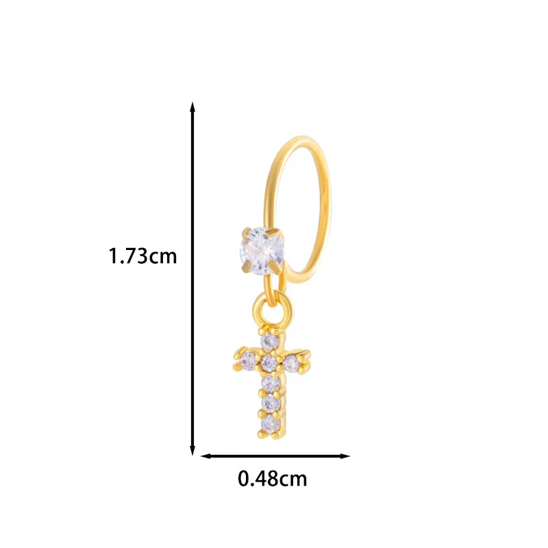 Jewelry Metal Heart Shape Electroplating Pendant Earrings Nose Ring For Women - Image 36