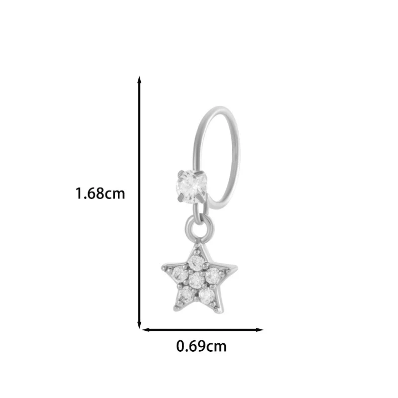 Jewelry Metal Heart Shape Electroplating Pendant Earrings Nose Ring For Women - Image 41