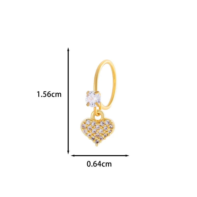 Jewelry Metal Heart Shape Electroplating Pendant Earrings Nose Ring For Women - Image 42