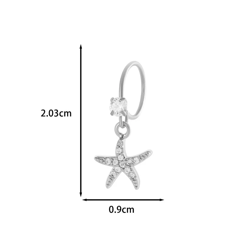 Jewelry Metal Heart Shape Electroplating Pendant Earrings Nose Ring For Women - Image 45