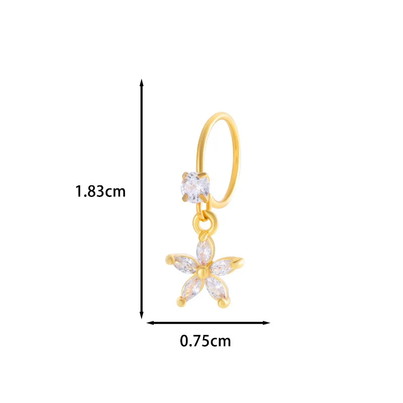 Jewelry Metal Heart Shape Electroplating Pendant Earrings Nose Ring For Women - Image 46