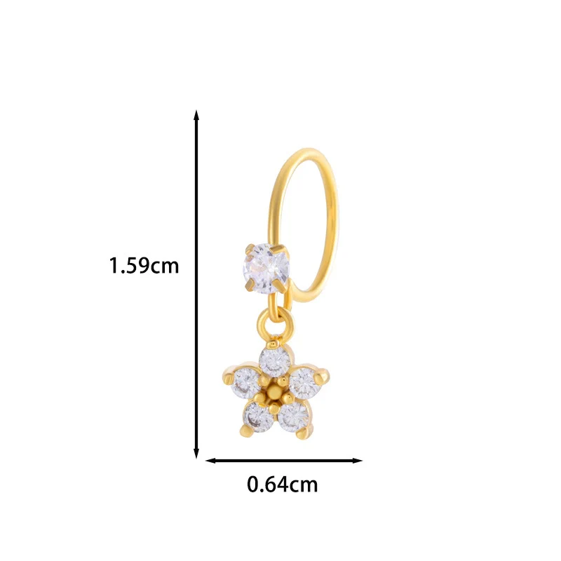 Jewelry Metal Heart Shape Electroplating Pendant Earrings Nose Ring For Women - Image 50