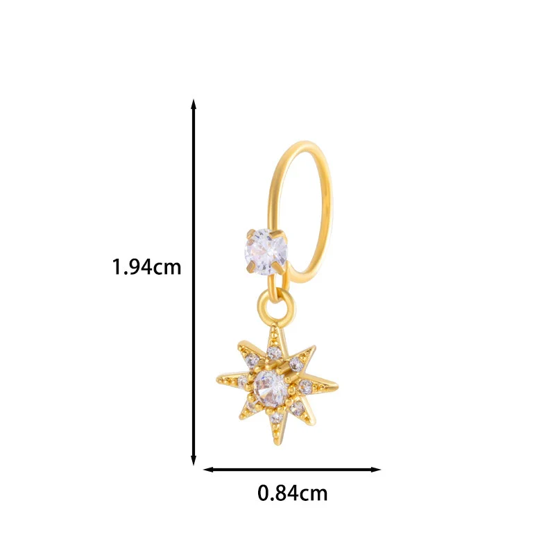 Jewelry Metal Heart Shape Electroplating Pendant Earrings Nose Ring For Women - Image 52