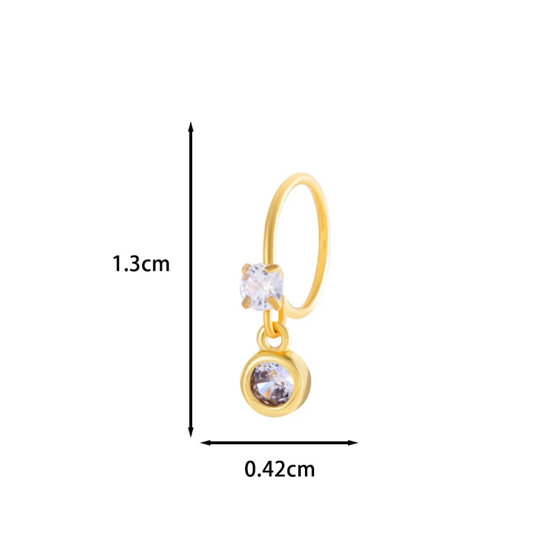 Jewelry Metal Heart Shape Electroplating Pendant Earrings Nose Ring For Women - Image 6