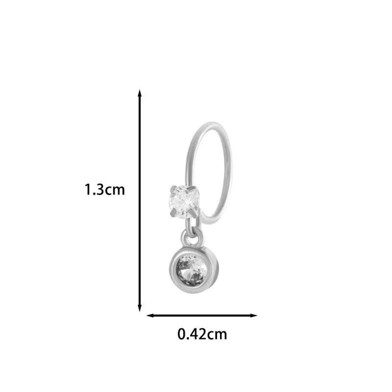 Jewelry Metal Heart Shape Electroplating Pendant Earrings Nose Ring For Women - Image 7