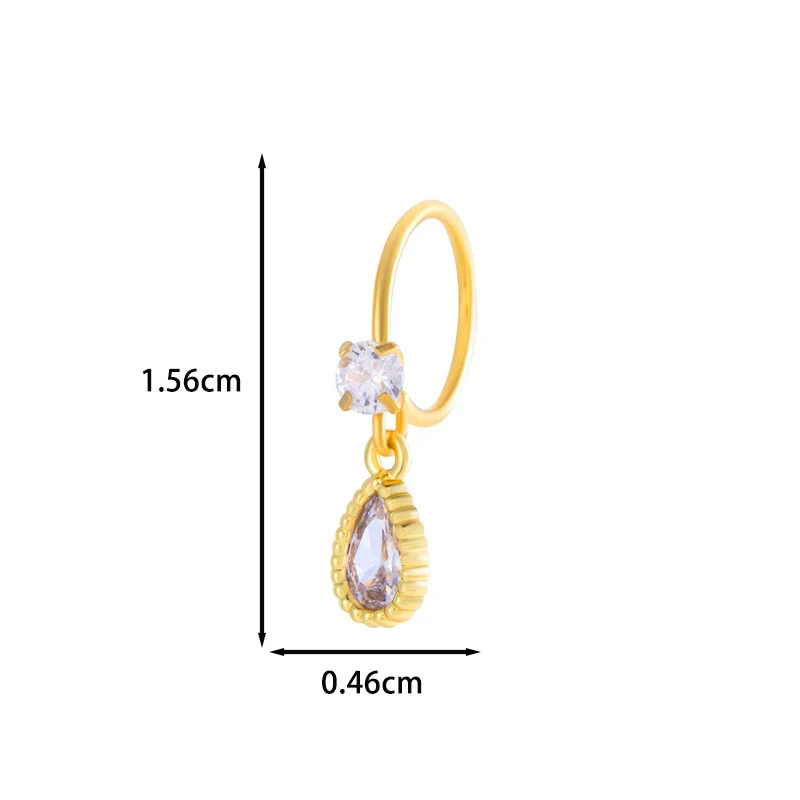 Jewelry Metal Heart Shape Electroplating Pendant Earrings Nose Ring For Women - Image 8