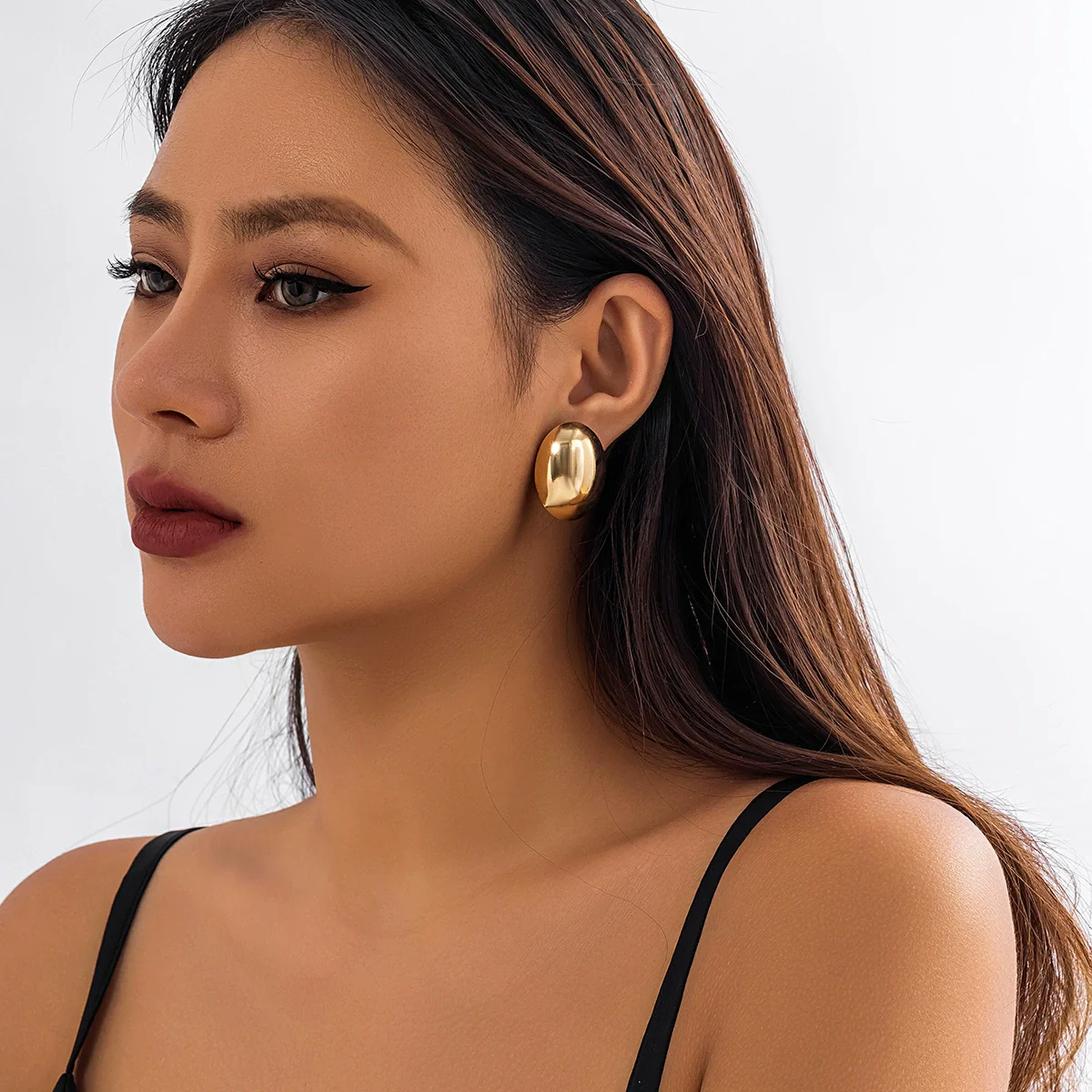 Jewelry Metal Punk Flower Geometric Drop Earrings For Women Electroplated - Image 3