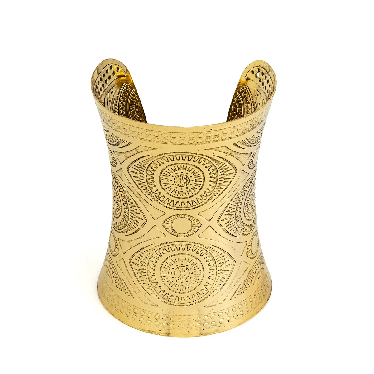Jewelry Metal Retro Punk Style Geometric Printed Carving Opening Bracelet With Electroplating - Image 5