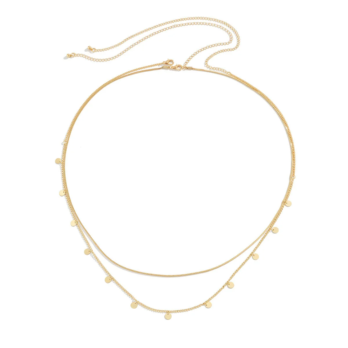 Jewelry Metal Sequin Geometric Pendant Body Chain Waist Chain Set For Women Minimalist Style - Image 5