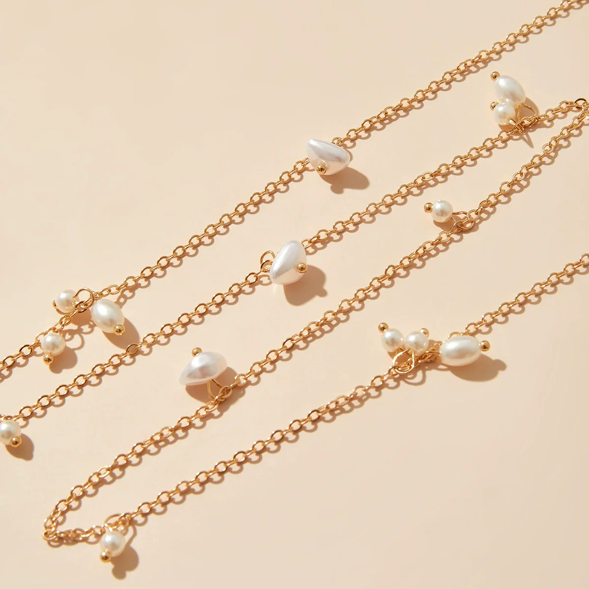 Jewelry Metal Simple Thin Chain Body Chain Waist Chain Irregular Imitation Pearl Tassel Allmatch For Women - Image 4