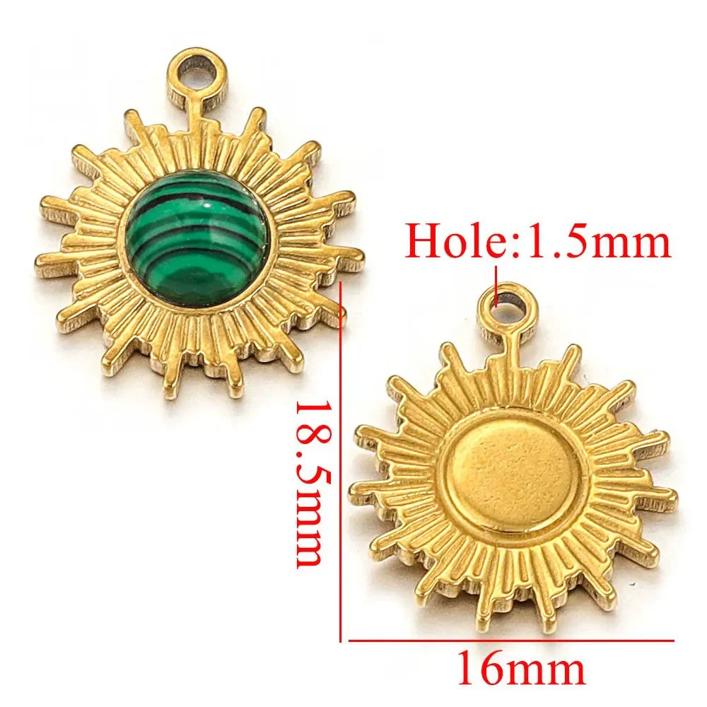 Jewelry Natural Stone Stainless Steel Inlay Totem Pendant And Earrings Bohemian Style - Image 12