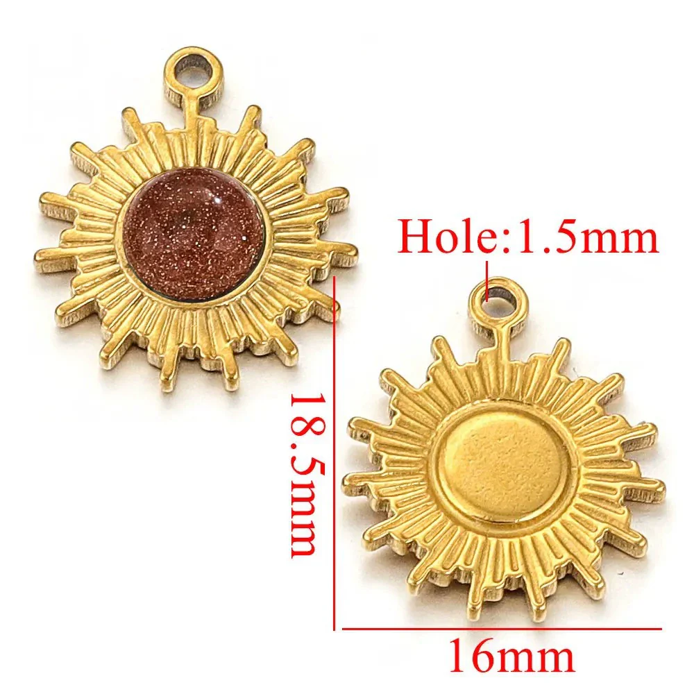 Jewelry Natural Stone Stainless Steel Inlay Totem Pendant And Earrings Bohemian Style - Image 13