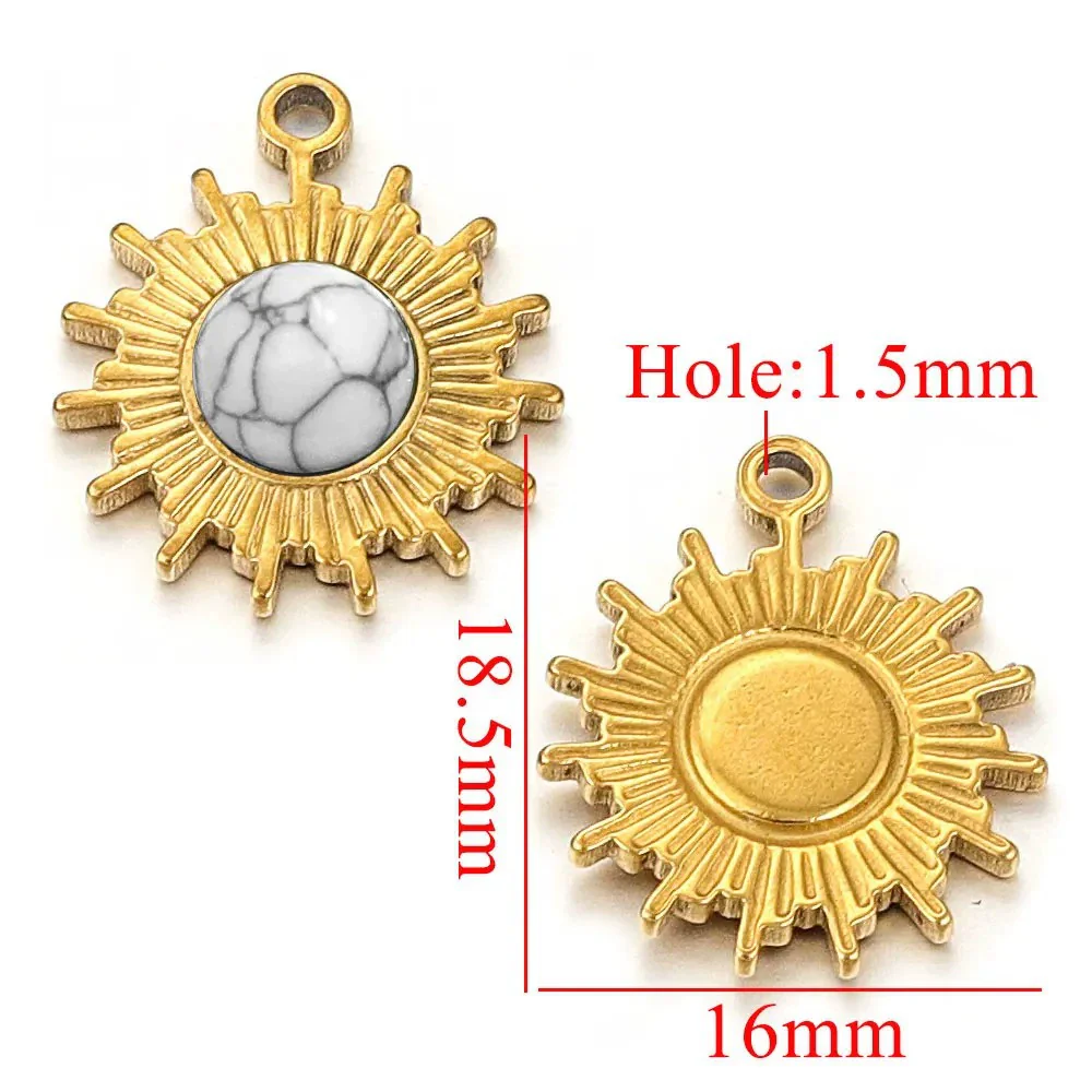 Jewelry Natural Stone Stainless Steel Inlay Totem Pendant And Earrings Bohemian Style - Image 14