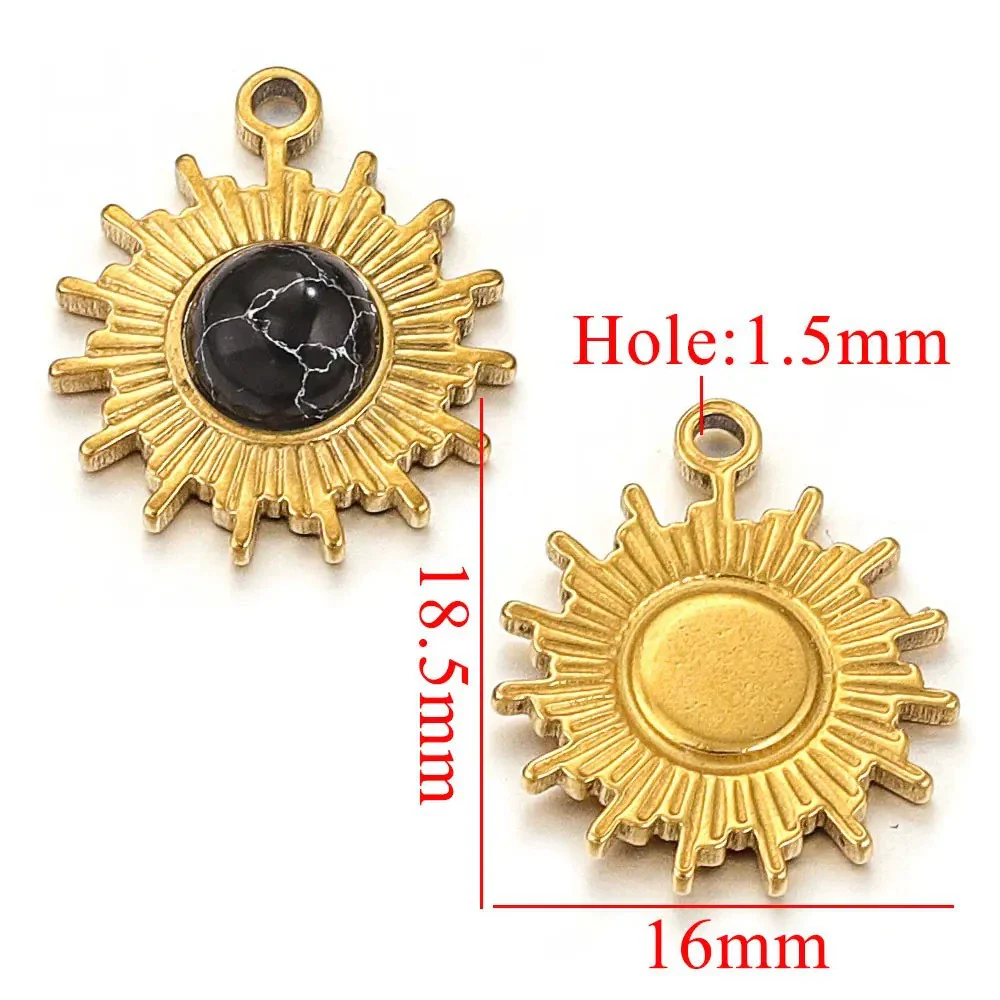 Jewelry Natural Stone Stainless Steel Inlay Totem Pendant And Earrings Bohemian Style - Image 15