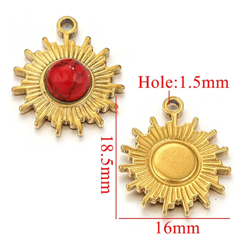 Jewelry Natural Stone Stainless Steel Inlay Totem Pendant And Earrings Bohemian Style - Image 16
