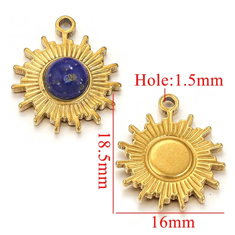 Jewelry Natural Stone Stainless Steel Inlay Totem Pendant And Earrings Bohemian Style - Image 17