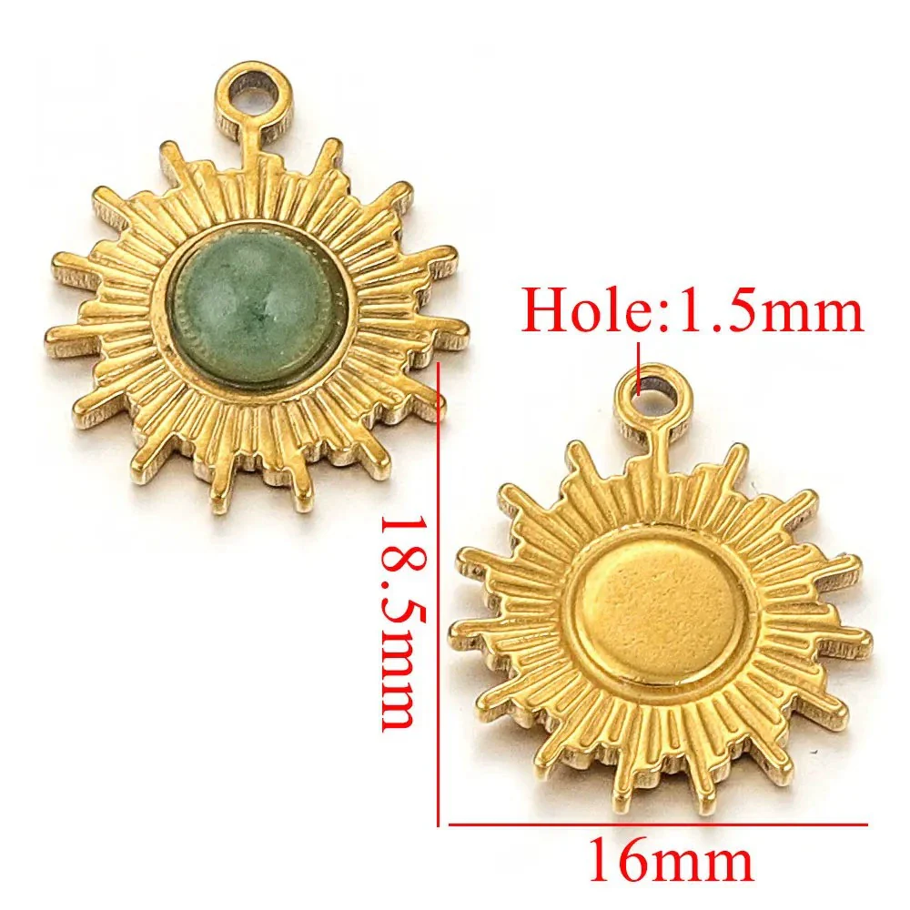Jewelry Natural Stone Stainless Steel Inlay Totem Pendant And Earrings Bohemian Style - Image 8