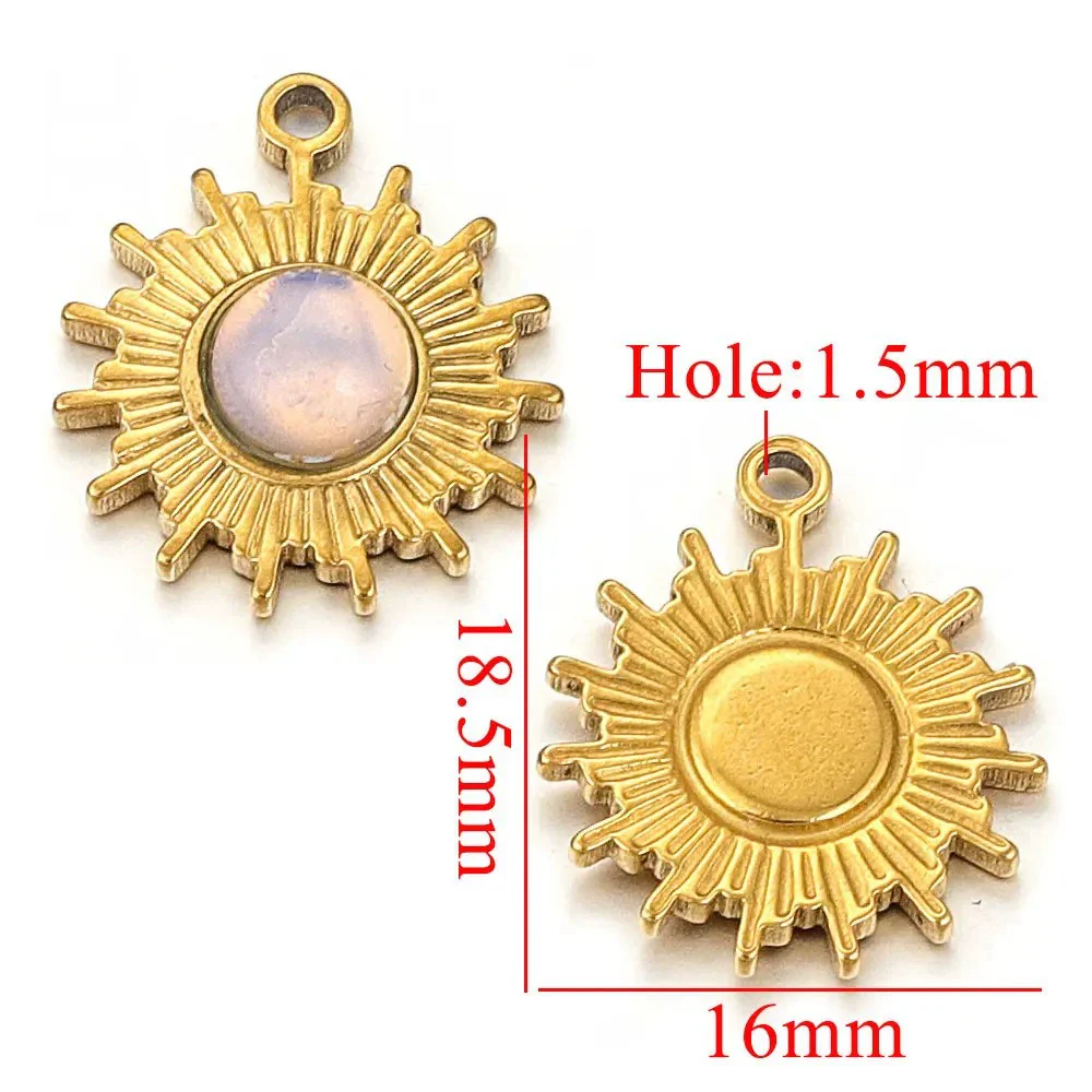 Jewelry Natural Stone Stainless Steel Inlay Totem Pendant And Earrings Bohemian Style - Image 9